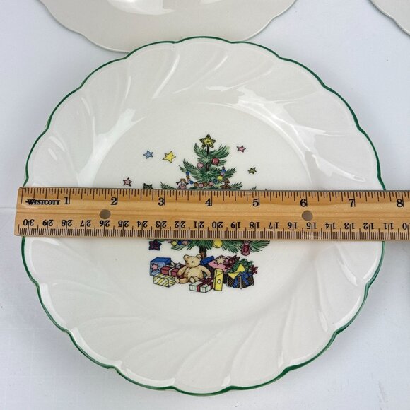 Nikko Happy Holiday Christmas Tree Salad Bread Dessert Plates 8" Set of 10 - Picture 13 of 13